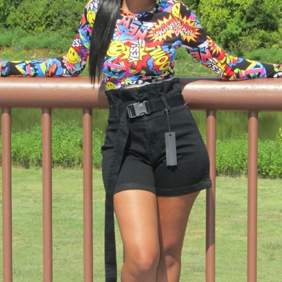 Utility belt denim shorts - Picture 1 of 4